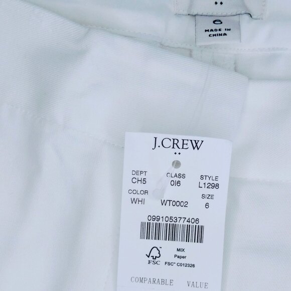J.CREW COTTON STRAIGHT LENGTH WORK PANTS SIZE 6 IN WHITE - Picture 6 of 12